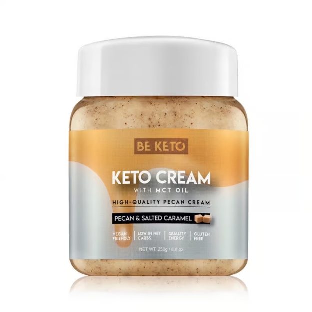 Keto Cream + MCT 250 g - Pekanrieksti un sālīta karamele Keto Cream + MCT 250 g - Pekanrieksti un sālīta karamele