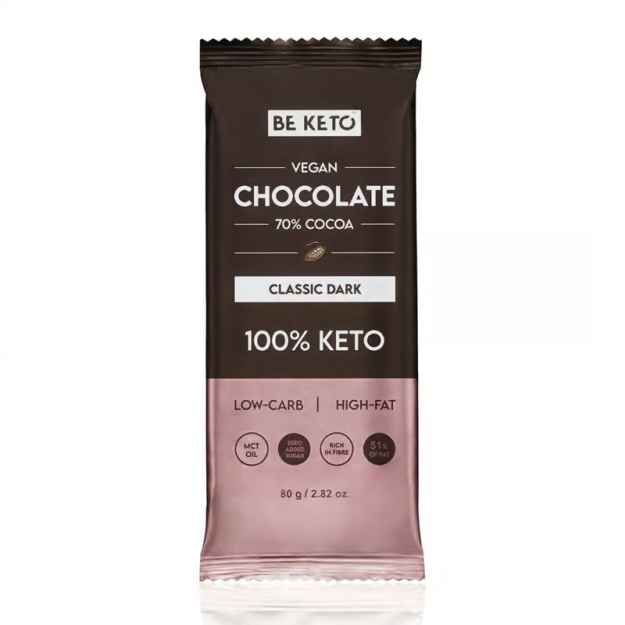 Vegan Keto Chocolate + MCT Oil 80 g - Tume 70% Vegan Keto Chocolate + MCT Oil 80 g - Tume 70%