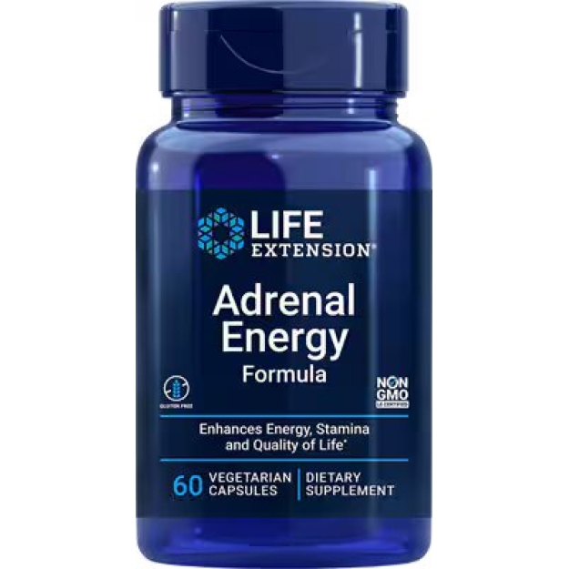 Life extension Adrenal Energy Formula 60 vegānu kapsulas Life extension Adrenal Energy Formula 60 vegānu kapsulas