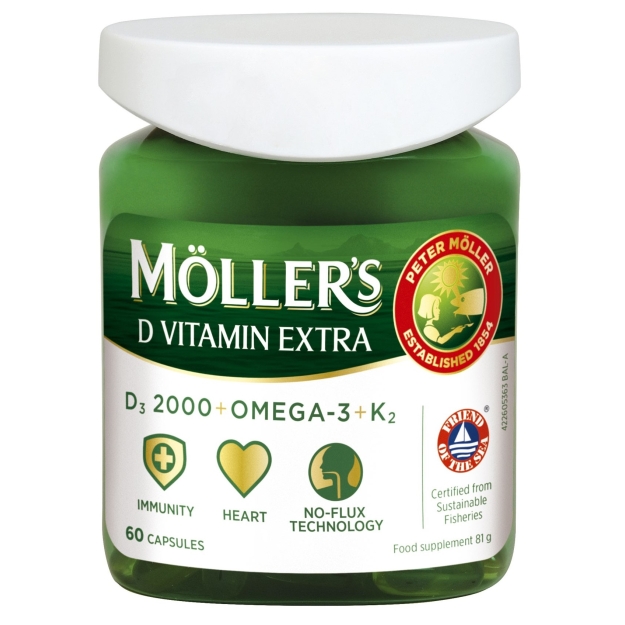 Möllers Omega-3 Extra + D3 + K2 60 capsules