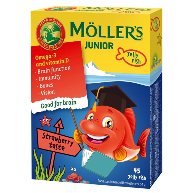 Möllers Omega-3 Junior 45 Jelly Fish - Strawberry Möllers Omega-3 Junior 45 Jelly Fish - Strawberry