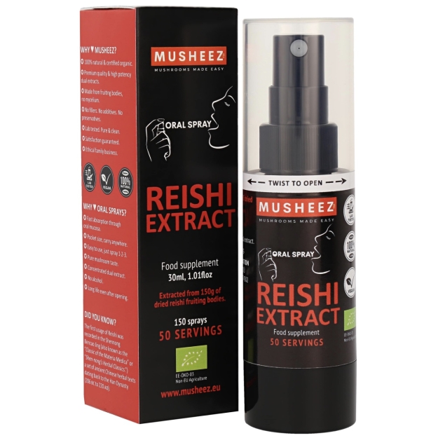Musheez Reishi suukaudne sprei mahe 30 ml pilt Musheez Reishi suukaudne sprei mahe 30 ml foto