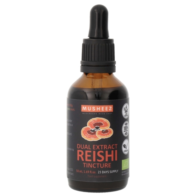 Musheez Organiskā Reishi tinktūra (dubultais ekstrakts) 50 ml bilde Musheez Organiskā Reishi tinktūra (dubultais ekstrakts) 50 ml fotogrāfija