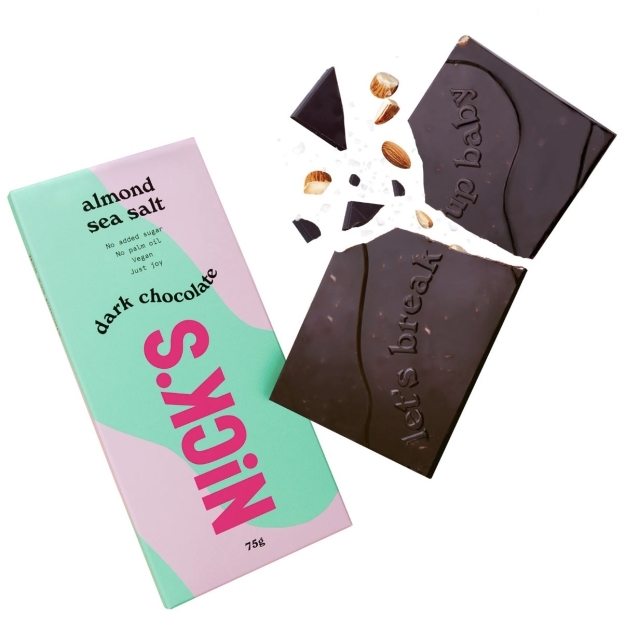 Nick's Dark Chocolate 75 g - Sea Salt and Almond Nick's Dark Chocolate 75 g - Sea Salt and Almond