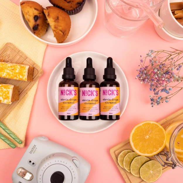 Nick's Stevia Drops 50 ml - Karamell pilt Nick's Stevia Drops 50 ml - Karamell foto