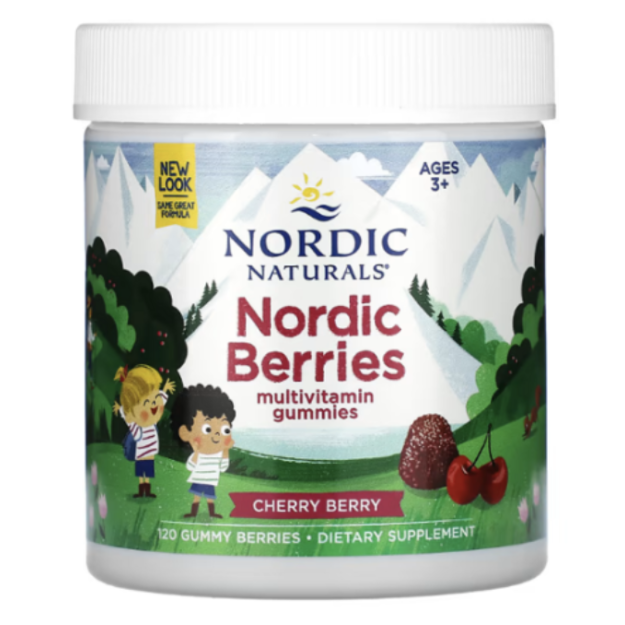 Nordic Berries Multivitaminai vaikams 120 kramtomųjų saldainių