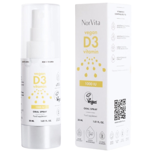 NorVita Vitamiin D3 Vegan 1000 IU 30 ml pilt NorVita Vitamiin D3 Vegan 1000 IU 30 ml foto