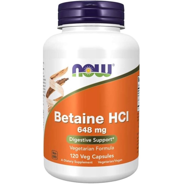 NOW Foods Betaine HCL 648 mg 120 vegan capsules NOW Foods Betaine HCL 648 mg 120 vegan capsules