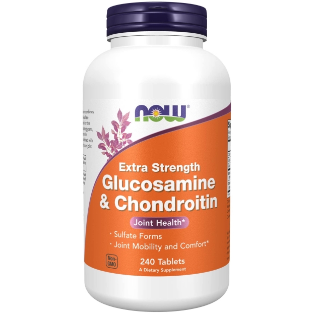 NOW Глюкозамин & хондроитин Extra Strength 240 таблеток картинка NOW Глюкозамин & хондроитин Extra Strength 240 таблеток фото
