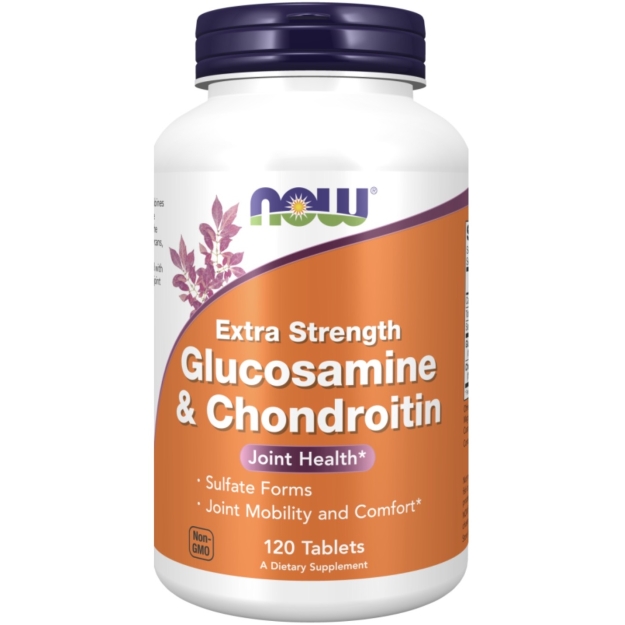 NOW Glucosamine & Chondroitin Extra Strength 120 tablečių paveikslėlį NOW Glucosamine & Chondroitin Extra Strength 120 tablečių nuotrauka