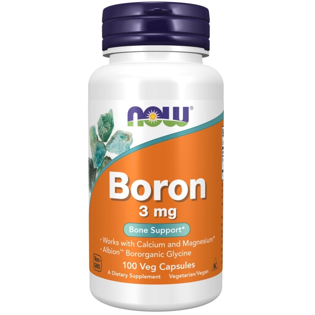 NOW Foods Bora 3 mg 100 vegānu kapsulas NOW Foods Bora 3 mg 100 vegānu kapsulas