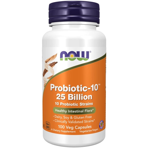 NOW Foods Probiotic-10, 25 Миллиардов 100 веганских капсул NOW Foods Probiotic-10, 25 Миллиардов 100 веганских капсул