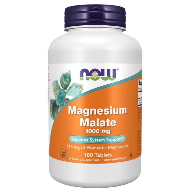 NOW Foods Magneesiummalaat 1000 mg 180 tabletti NOW Foods Magneesiummalaat 1000 mg 180 tabletti