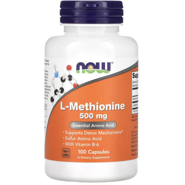 NOW Foods L-метионин 500 мг 100 капсул NOW Foods L-метионин 500 мг 100 капсул