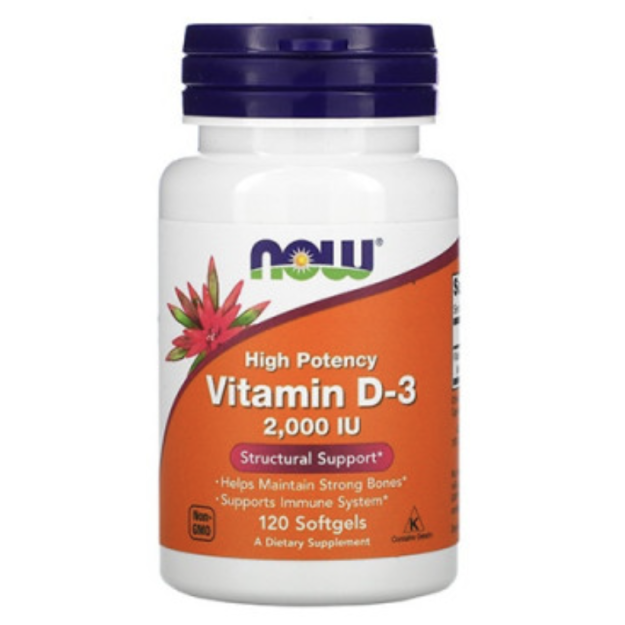 NOW Foods Vitamiin D3 2000 IU 120 geelkapslit pilt NOW Foods Vitamiin D3 2000 IU 120 geelkapslit foto