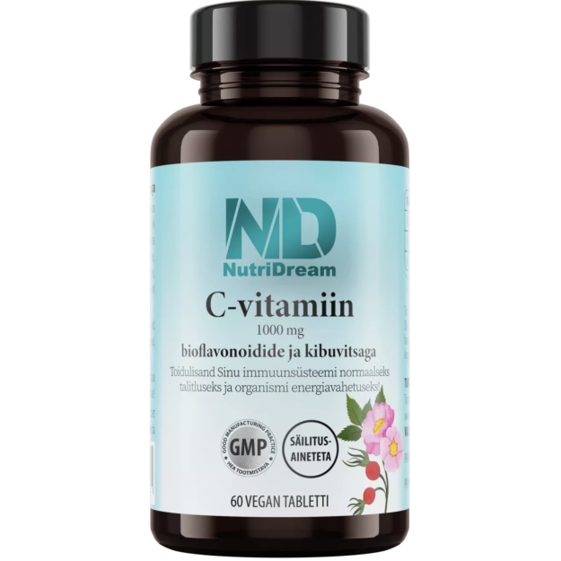 NutriDream C-Vitamiin Bioflavonoidide ja Kibuvitsaga 1000 mg 60 tabletti pilt NutriDream C-Vitamiin Bioflavonoidide ja Kibuvitsaga 1000 mg 60 tabletti foto