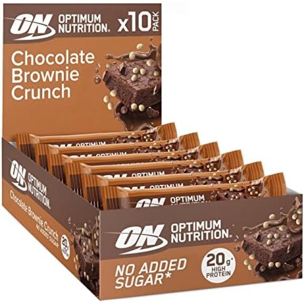 Optimum Nutrition Crispy Protein Bar 65 g - šokolaadi browny x 10 pilt Optimum Nutrition Crispy Protein Bar 65 g - šokolaadi browny x 10 foto