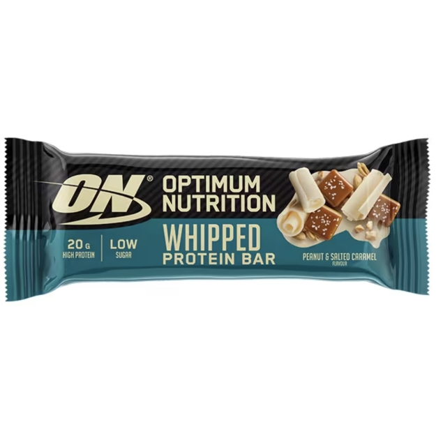 Optimum Nutrition Whipped Proteiinibatoon 60 g - valge šokolaad ja maapähkel ja soolakaramell x 10 pilt Optimum Nutrition Whipped Proteiinibatoon 60 g - valge šokolaad ja maapähkel ja soolakaramell x 10 foto