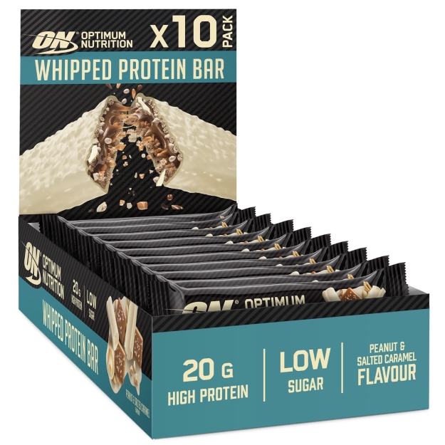 Optimum Nutrition Whipped Proteiinibatoon 60 g - valge šokolaad ja maapähkel ja soolakaramell x 10 pilt Optimum Nutrition Whipped Proteiinibatoon 60 g - valge šokolaad ja maapähkel ja soolakaramell x 10 foto