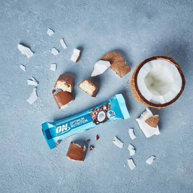 Optimum Nutrition Olbaltumvielu batoniņš 59 g - šokolāde ar kokosriekstu bilde Optimum Nutrition Olbaltumvielu batoniņš 59 g - šokolāde ar kokosriekstu fotogrāfija