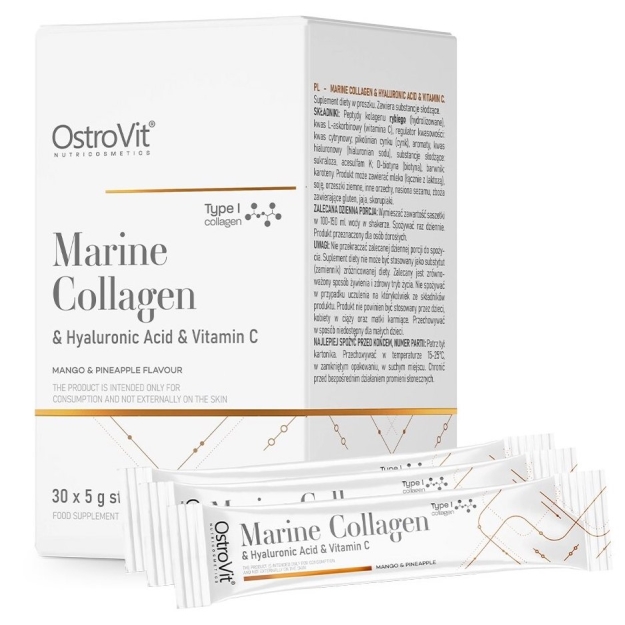Ostrovit Jūrinis kolagenas & hialurono rūgštis & Vitaminas C 5g*30 nuotrauka