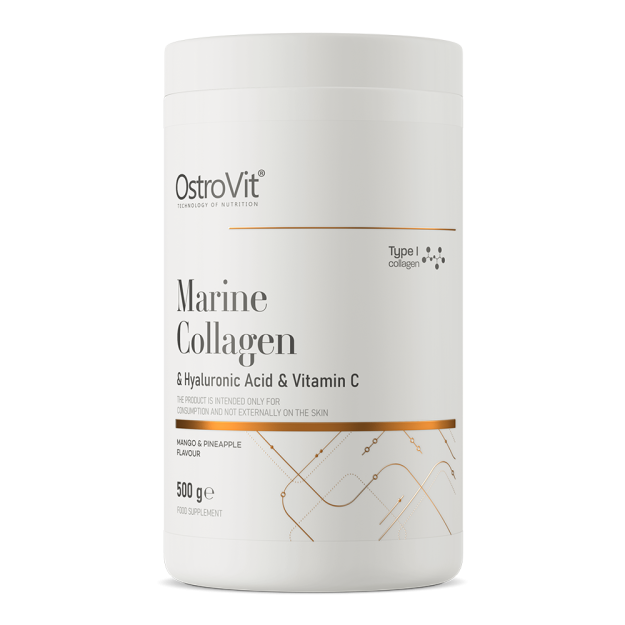 Ostrovit Jūros kolagenas + hialurono rūgštis + vitaminas C 500 g nuotrauka