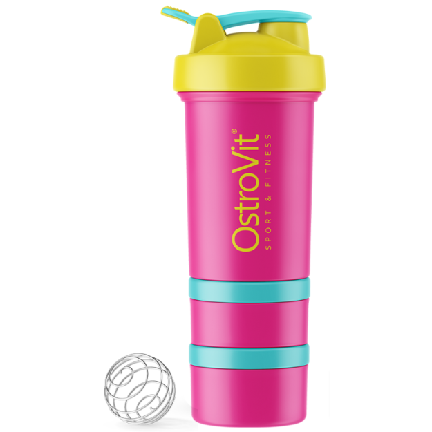 Ostrovit Shaker Premium Miami Vibes 450 ml - Kollane roosa pilt Ostrovit Shaker Premium Miami Vibes 450 ml - Kollane roosa foto