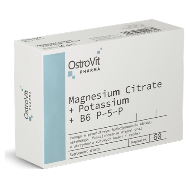 Ostrovit Pharma Цитрат магния + калий + B6 P-5-P 60 капсул Ostrovit Pharma Цитрат магния + калий + B6 P-5-P 60 капсул