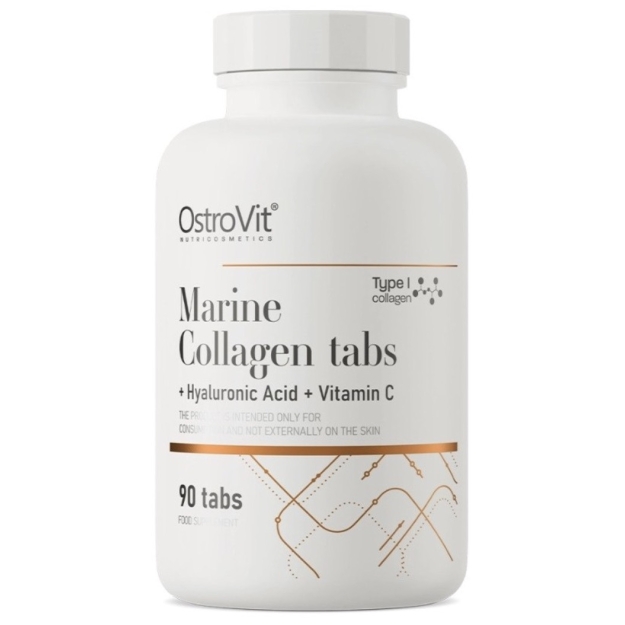 Jūrinis kolagenas su hialurono rūgštimi ir vitaminu C 90 tabletės