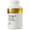 Ostrovit Omega 3 D3 + K2 90 kapsulių nuotrauka