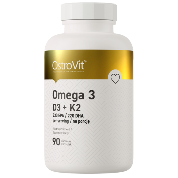 Omega 3 D3 + K2 90 kapsulių