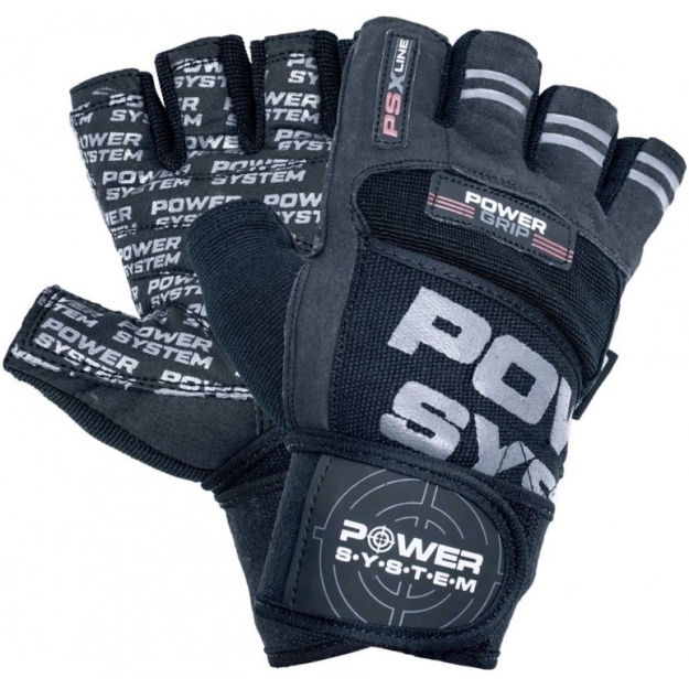 Power System Gloves Power Grip - melns bilde Power System Gloves Power Grip - melns fotogrāfija