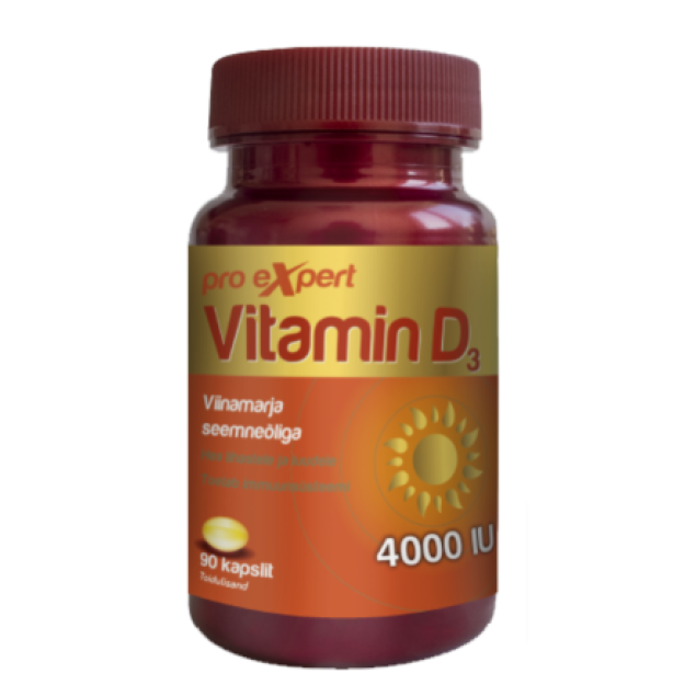 Pro Expert D3 vitamīns 4000 IU 90 softgels Pro Expert D3 vitamīns 4000 IU 90 softgels