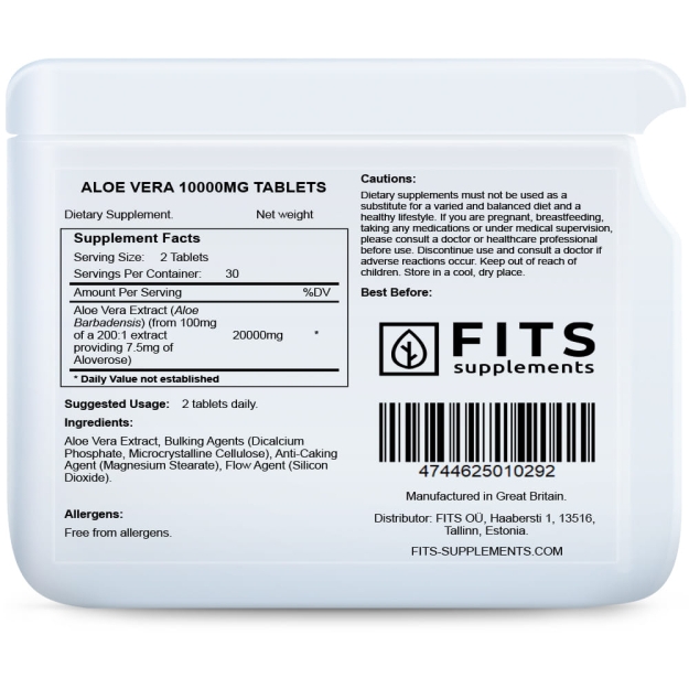 FITS Aloe Vera 10000 mg tabletes bilde FITS Aloe Vera 10000 mg tabletes fotogrāfija