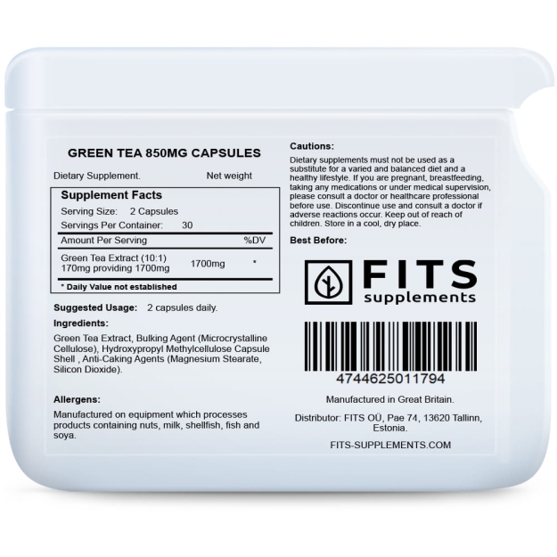 FITS Green Tea 850mg capsules picture FITS Green Tea 850mg capsules photo