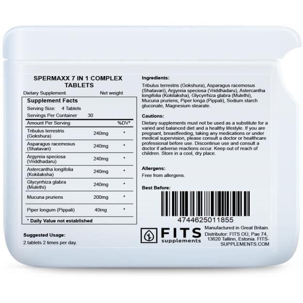 FITS Sperm Boost 7 in 1 Complex tabletes bilde FITS Sperm Boost 7 in 1 Complex tabletes fotogrāfija