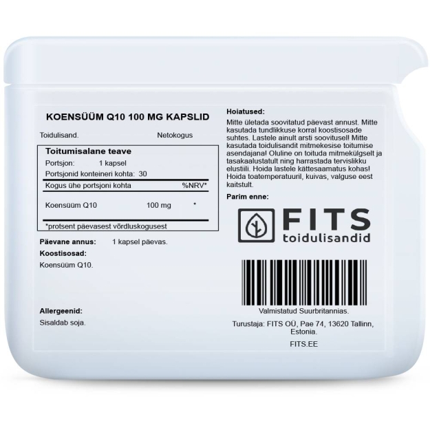 FITS Koenzimas Q10 100 mg minkštos kapsulės paveikslėlį FITS Koenzimas Q10 100 mg minkštos kapsulės nuotrauka