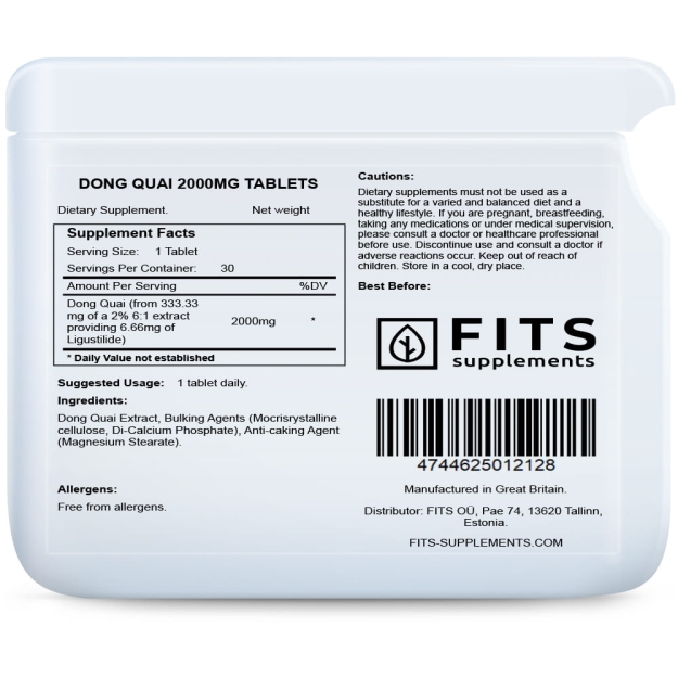 FITS Dong Quai 2000 mg tabletes bilde FITS Dong Quai 2000 mg tabletes fotogrāfija