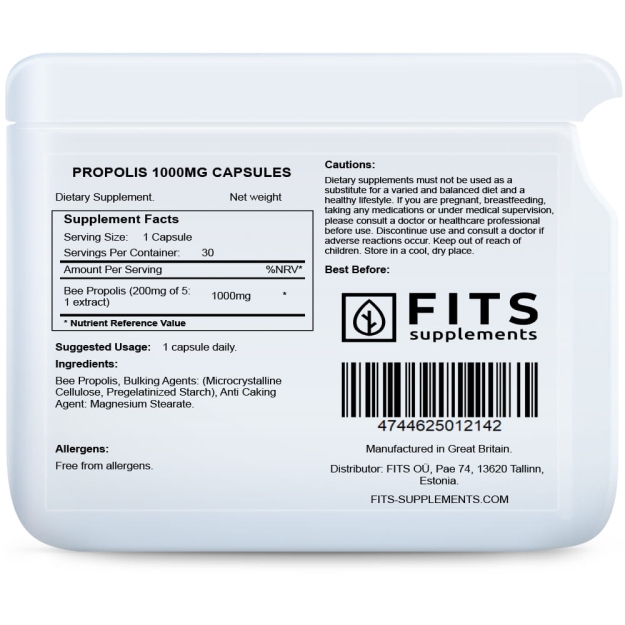 FITS Propolis 1000mg capsules bilde FITS Propolis 1000mg capsules fotogrāfija