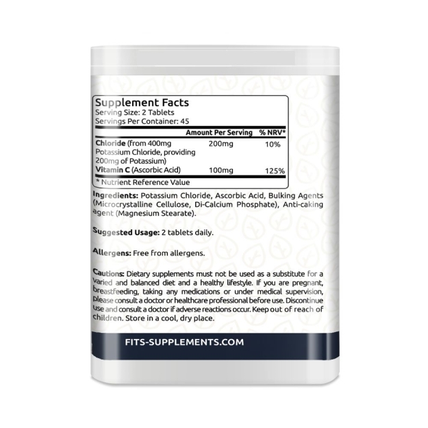 FITS Kalis 200 mg + Vitaminas C tabletės N90 paveikslėlį FITS Kalis 200 mg + Vitaminas C tabletės N90 nuotrauka