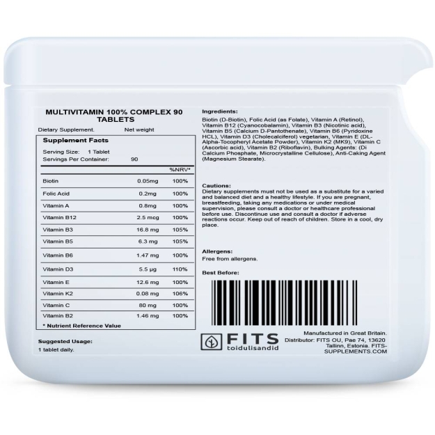 FITS Multivitamin 100% Complex 90 tablets picture FITS Multivitamin 100% Complex 90 tablets photo