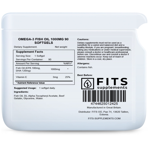 FITS Omega-3 žuvų taukai 1000 mg minkštos kapsulės N90 paveikslėlį FITS Omega-3 žuvų taukai 1000 mg minkštos kapsulės N90 nuotrauka