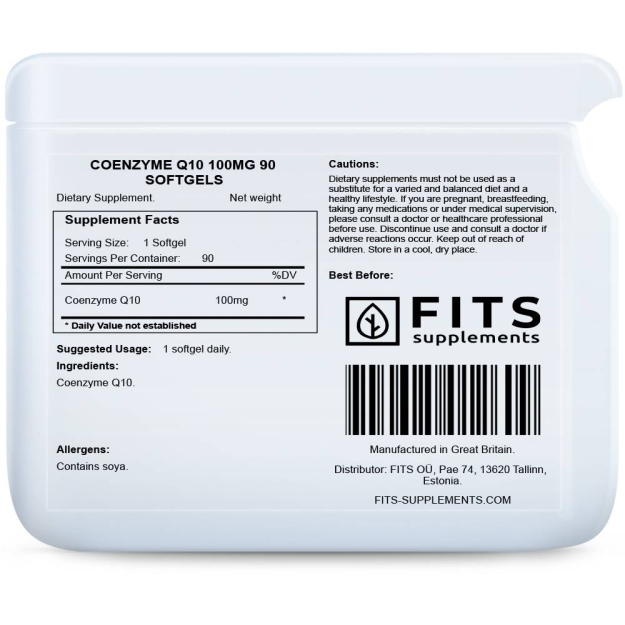 FITS Koenzimas Q10 100 mg minkštos kapsulės N90 paveikslėlį FITS Koenzimas Q10 100 mg minkštos kapsulės N90 nuotrauka