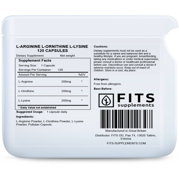 FITS L-argininas L-ornitinas L-lizinas tabletės N120 paveikslėlį FITS L-argininas L-ornitinas L-lizinas tabletės N120 nuotrauka