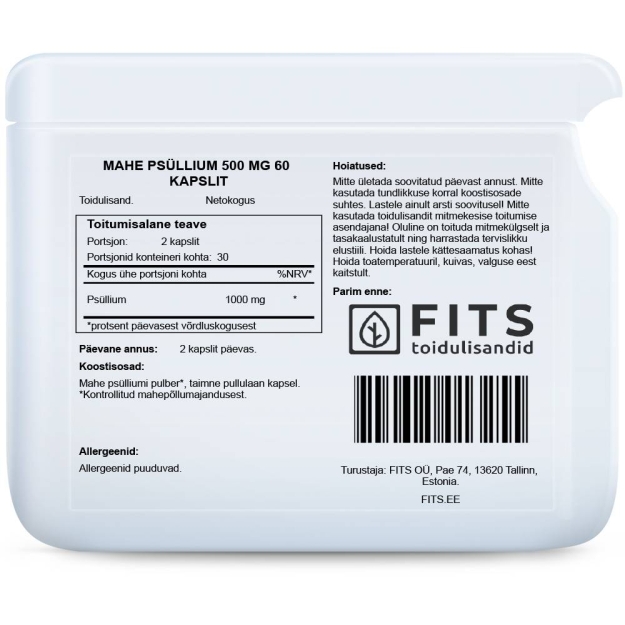 FITS Psyllium Husk Organic 500mg capsules bilde FITS Psyllium Husk Organic 500mg capsules fotogrāfija