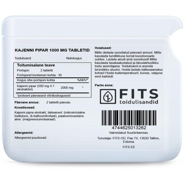 Capsicum 1000mg 60 tablettia Capsicum 1000mg 60 tablettia