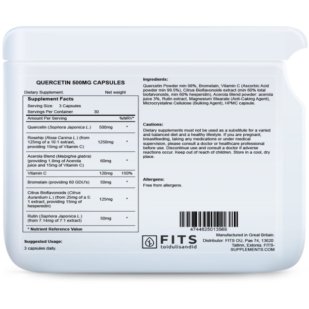 Quercetin 500mg 90 kapselia Quercetin 500mg 90 kapselia