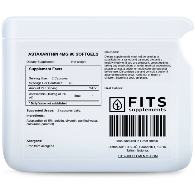 FITS Astaxanthin 4mg 90 softgels picture FITS Astaxanthin 4mg 90 softgels photo