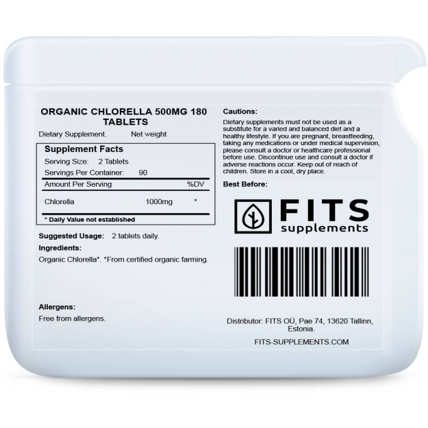 FITS Chlorella BIO 500mg tabletės N180 paveikslėlį FITS Chlorella BIO 500mg tabletės N180 nuotrauka