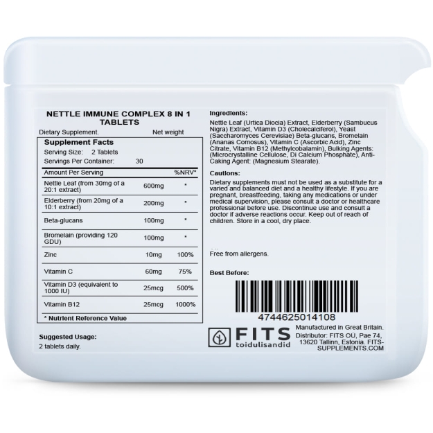 FITS Nettle Immune Complex 8 in 1 tablets bilde FITS Nettle Immune Complex 8 in 1 tablets fotogrāfija